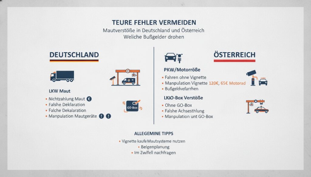 Teure Fehler vermeiden: Welche Bußgelder bei Mautverstößen in Deutschland und Österreich drohen